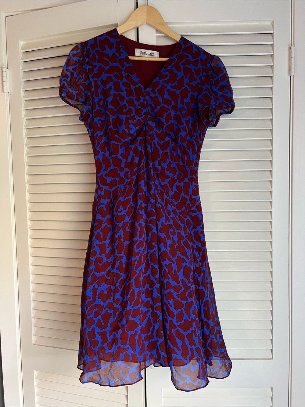 Diane von Furstenberg Silk Abstract Print Fit & Flare Dress, Size 10